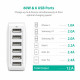  RAVPower 60W 12A 6-Port USB Desktop Charging Station with iSmart Technology White (RP-PC028WH)